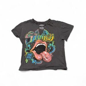 Vintage‎ Rolling Stones black cotton tee WOMAN SIZE M